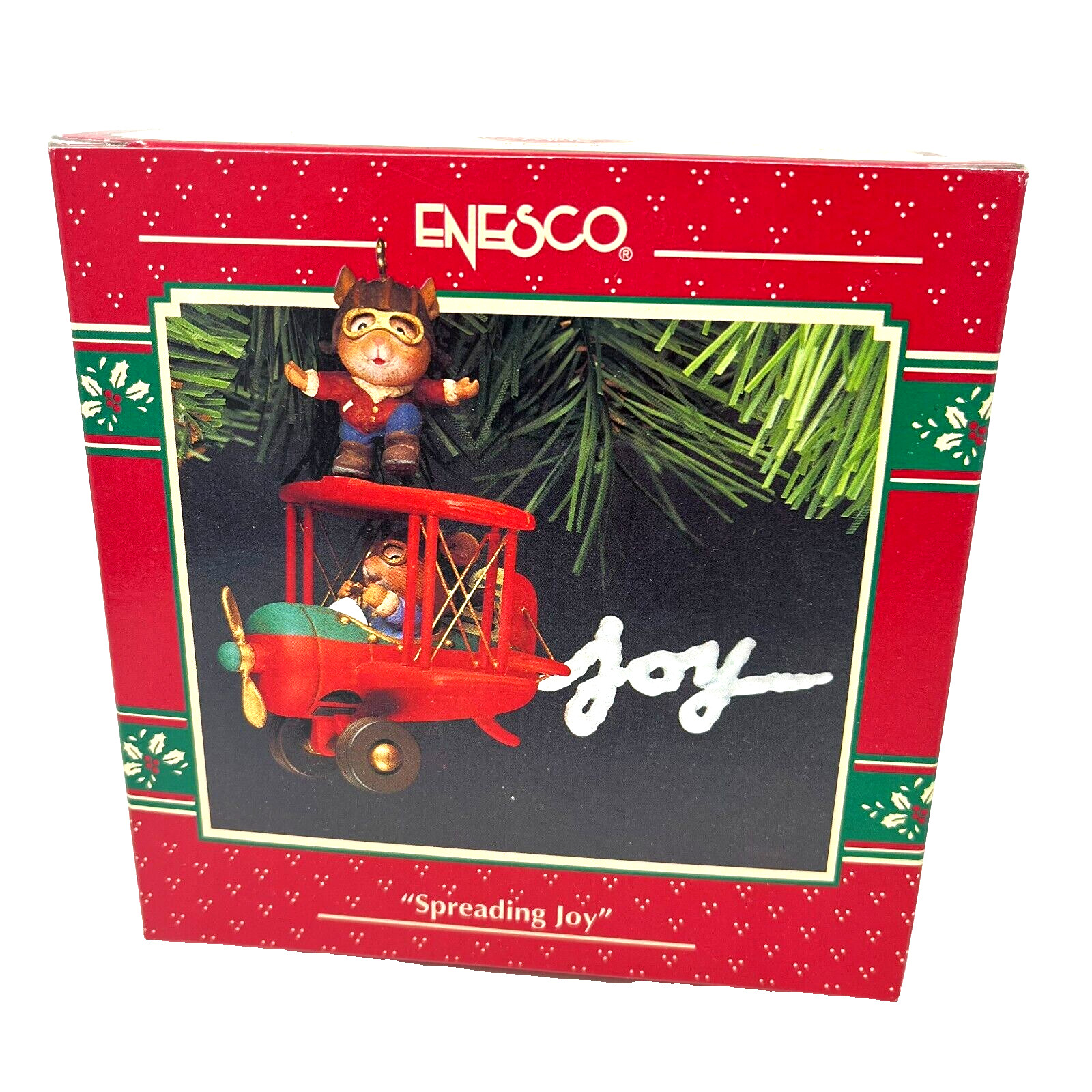 Enesco Spreading Joy Christmas Ornament 1993 Limited Edition Vintage Holiday NOS