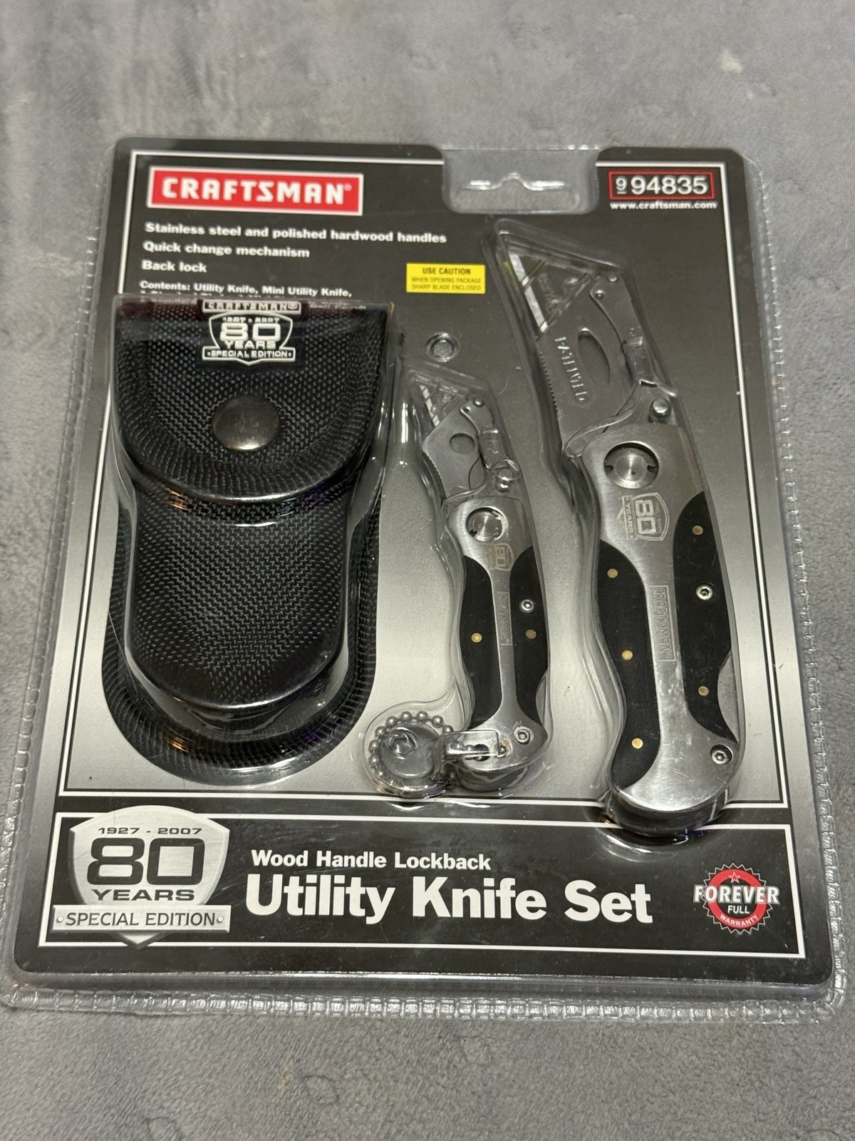 Craftsman 80th Anniversary Collectible Utility Knife Set Wood Handle 94835 New