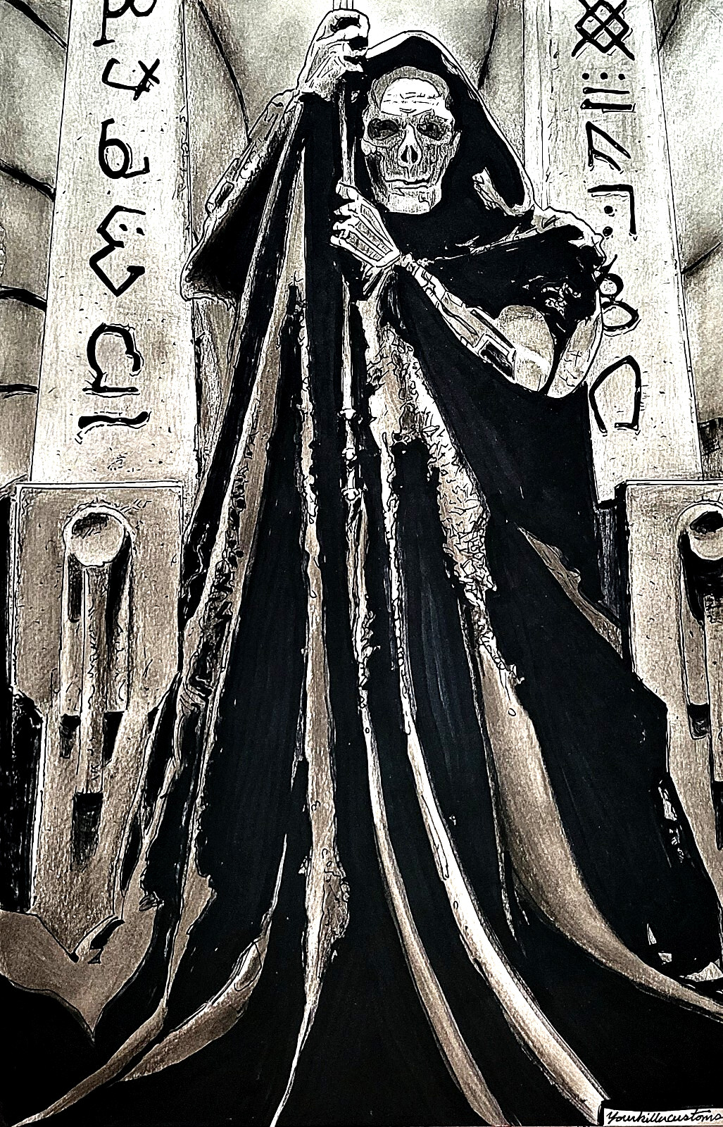 SKELETOR 1987 MASTERS OF THE UNIVERSE Movie Frank Langella Original He-Man Art