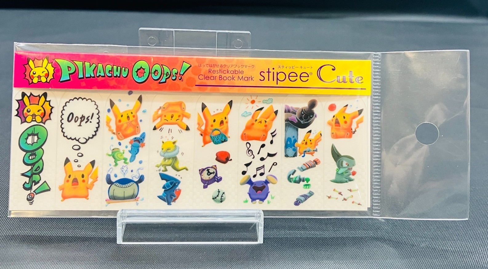 Pikachu Oops Pokemon Center 2013 Tomokazu Komiya Stickers Clear Book Mark