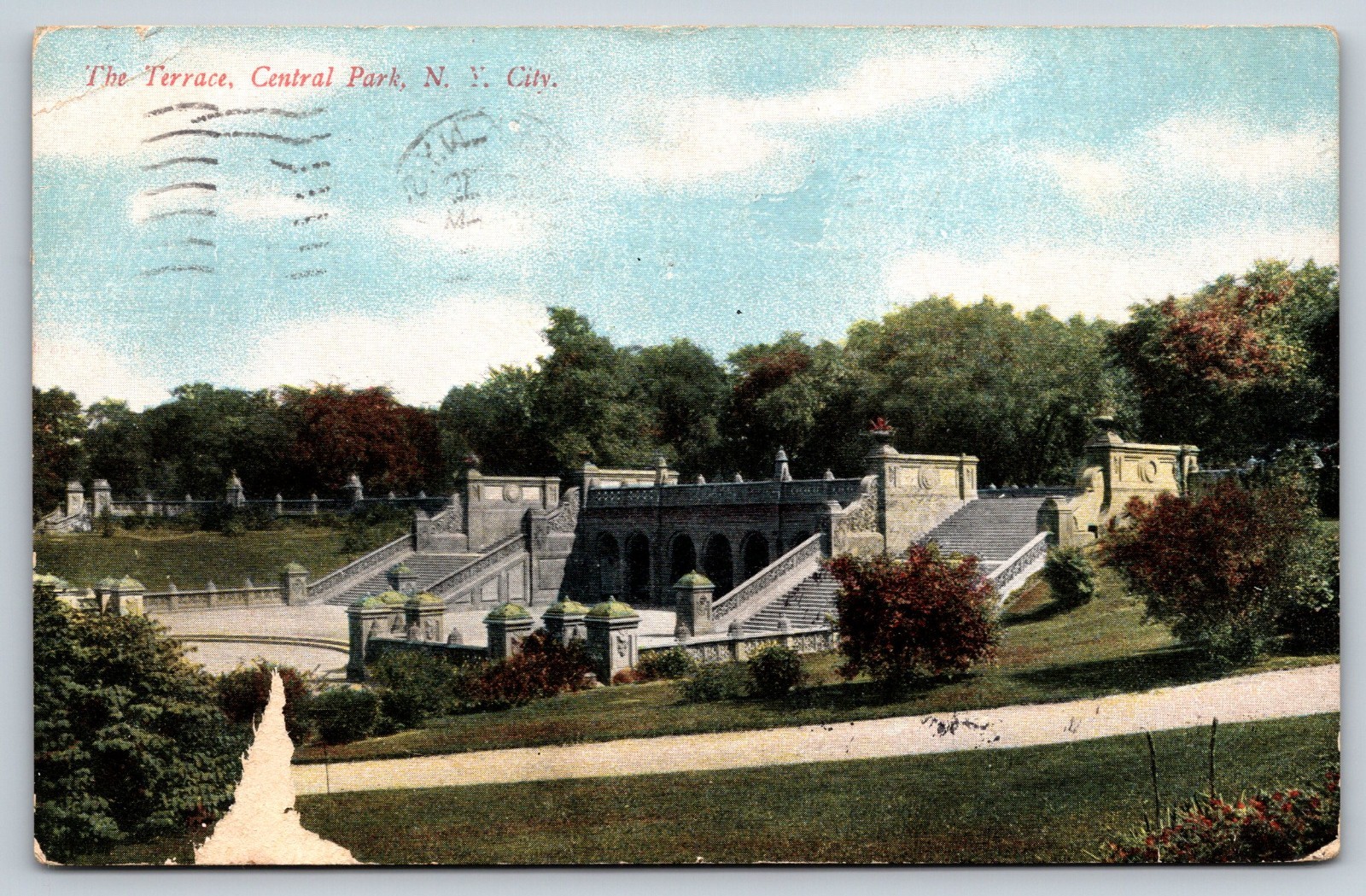Vintage Postcard The Terrace Central Park New York City