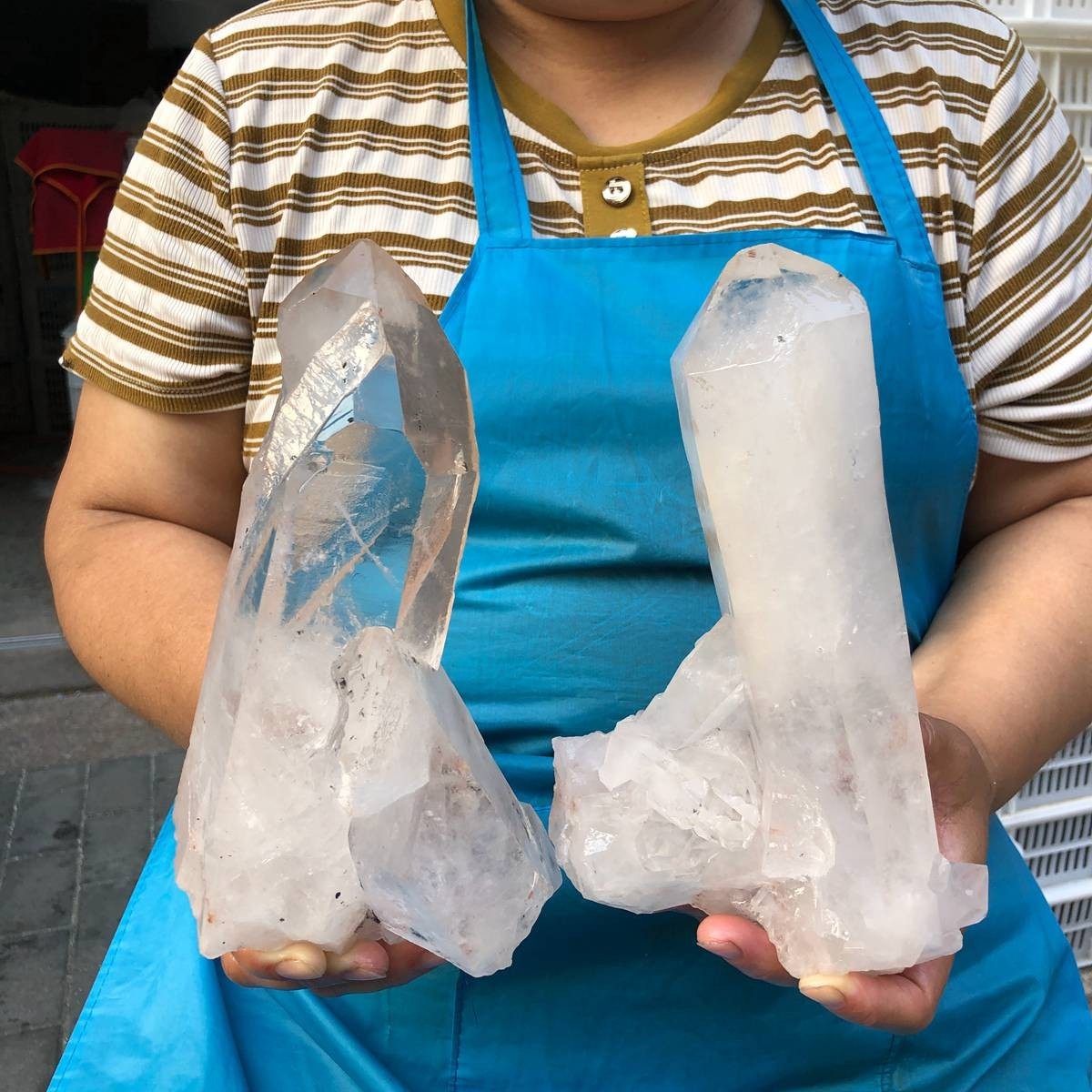 2pcs 6.11LB Natural White Quartz Crystal Cluster Rough Specimen Healing 2pcs 6.11LB Natural White Quartz Crystal Cluster Rough Specimen Healing