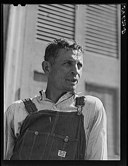 Photo:Melrose Louisiana 1935-1942 Farmer in Overalls Portrait FSA