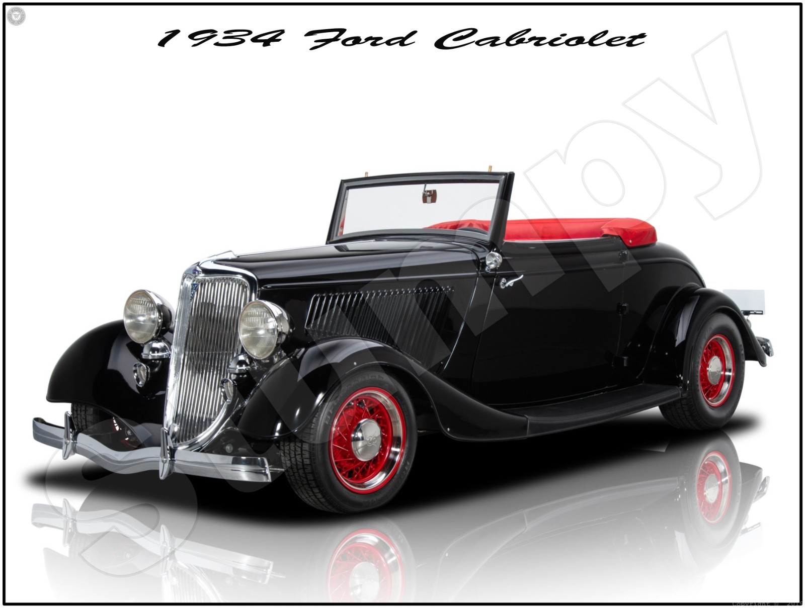 1934 ford cabriolet black  Metal Sign 9\