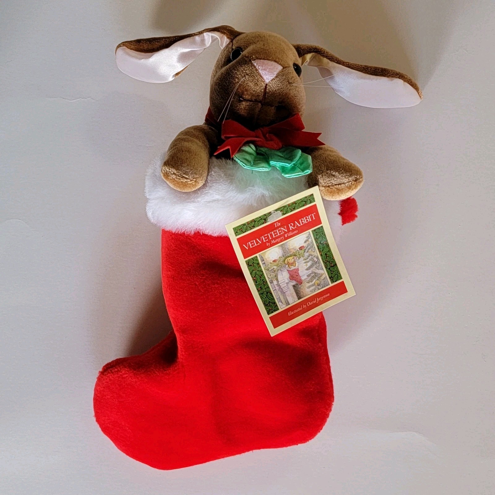 The Velveteen Rabbit Christmas Holiday Plush Stocking 1985 Vintage New w/Tags