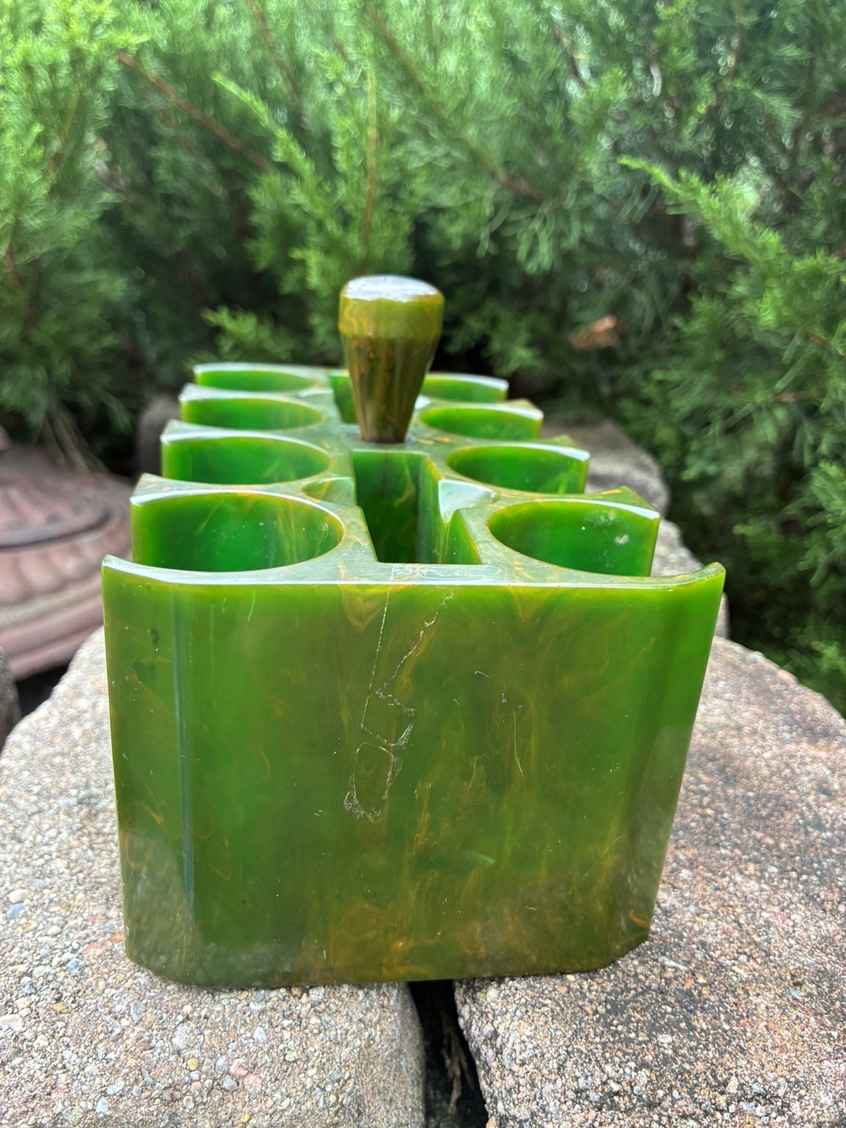 Vintage Bakelite Poker Chip Caddy Holder Art Deco