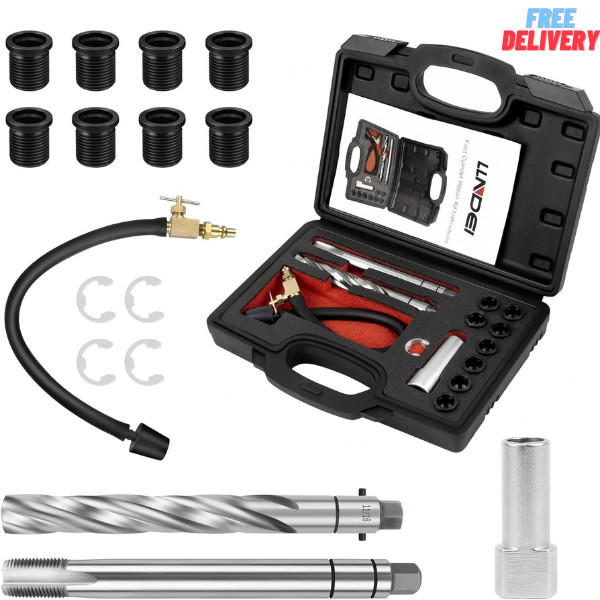 Spark Plug Thread Repair Kit, 38900 Two Valve Ford Triton Tool Compatible 16 Pcs