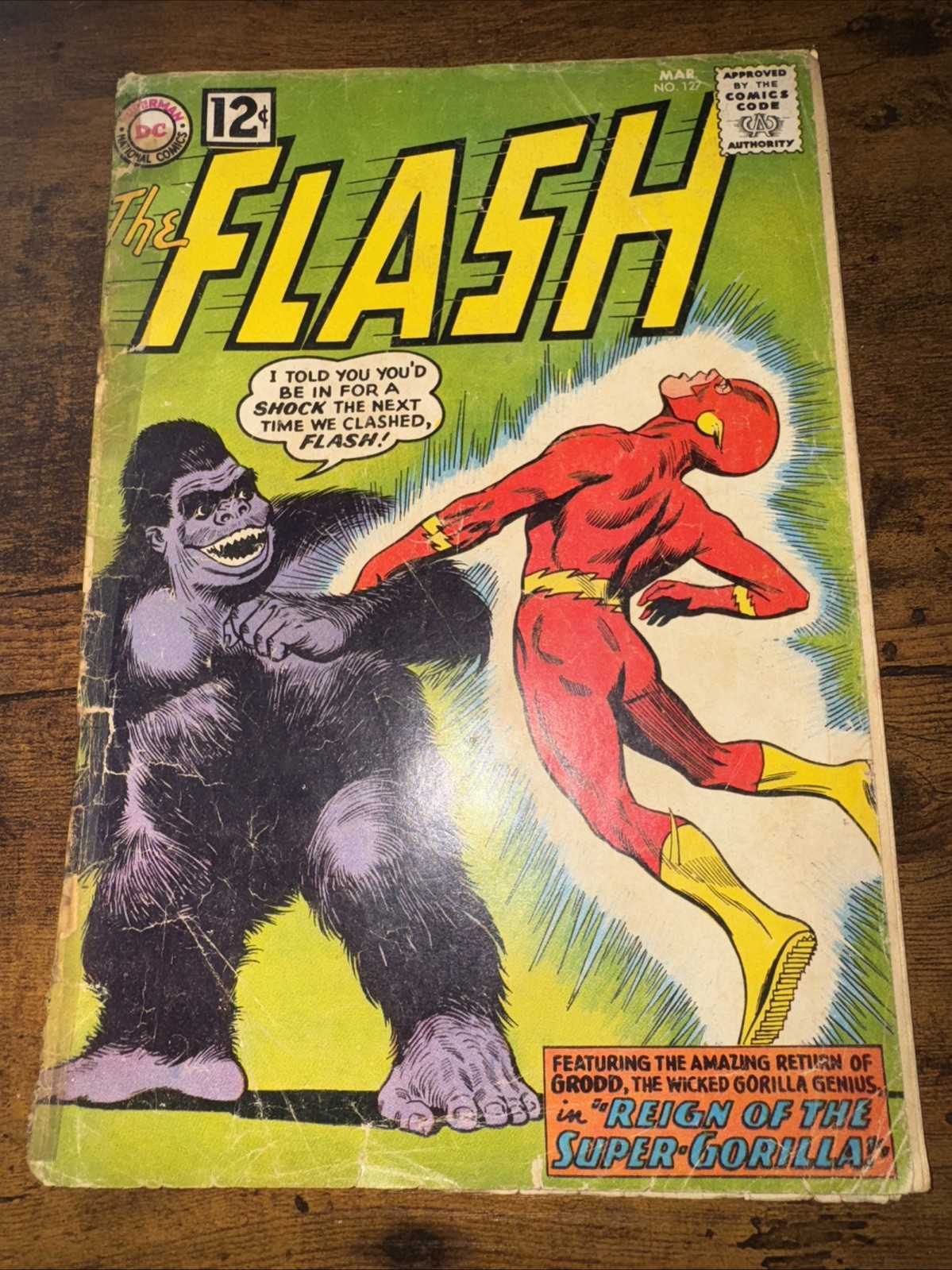 Flash #127 First Cover With Gorilla Grodd 1962 Flash #127 First Cover With Gorilla Grodd 1962