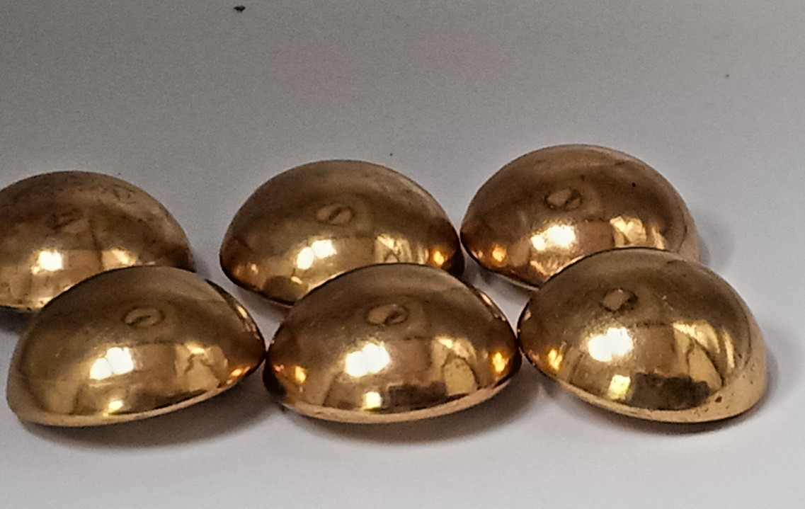 6 High Domed Gold Metal Shank Buttons Coat Blazer approx. 1 inch round
