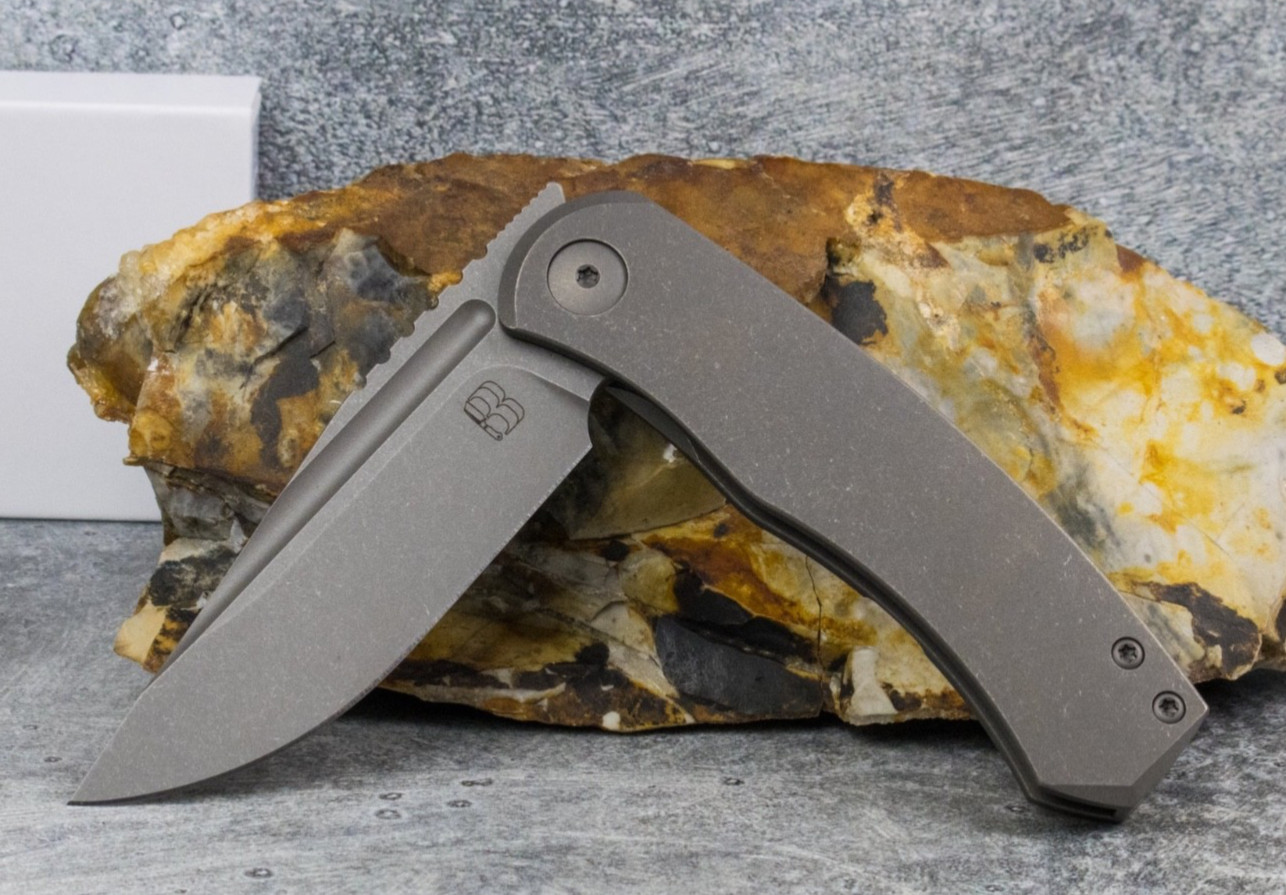 Berg Blades | Mini Alpha | Dark Stonewashed Titanium Scal |Dark Stonewashed S90V