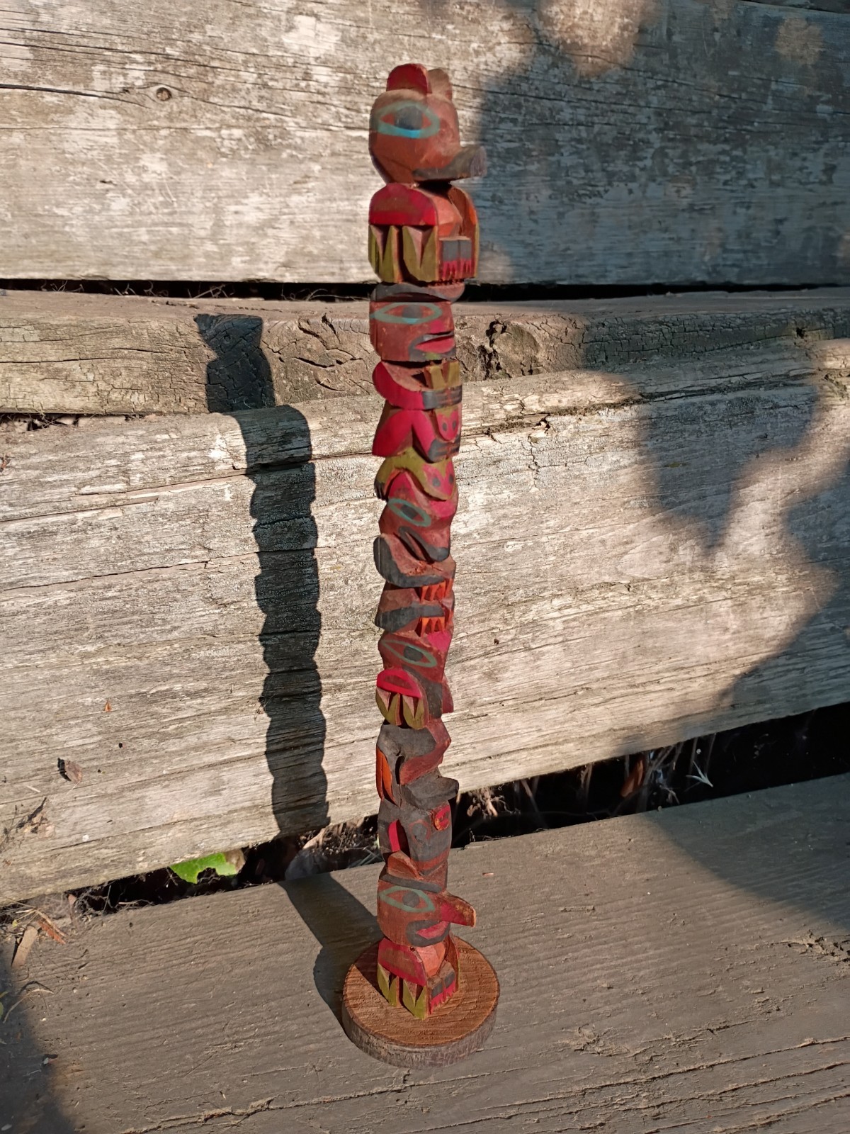 Northwest Coast Antique Seattle Model Totem Pole Nu Chah Nulth Native Nootka