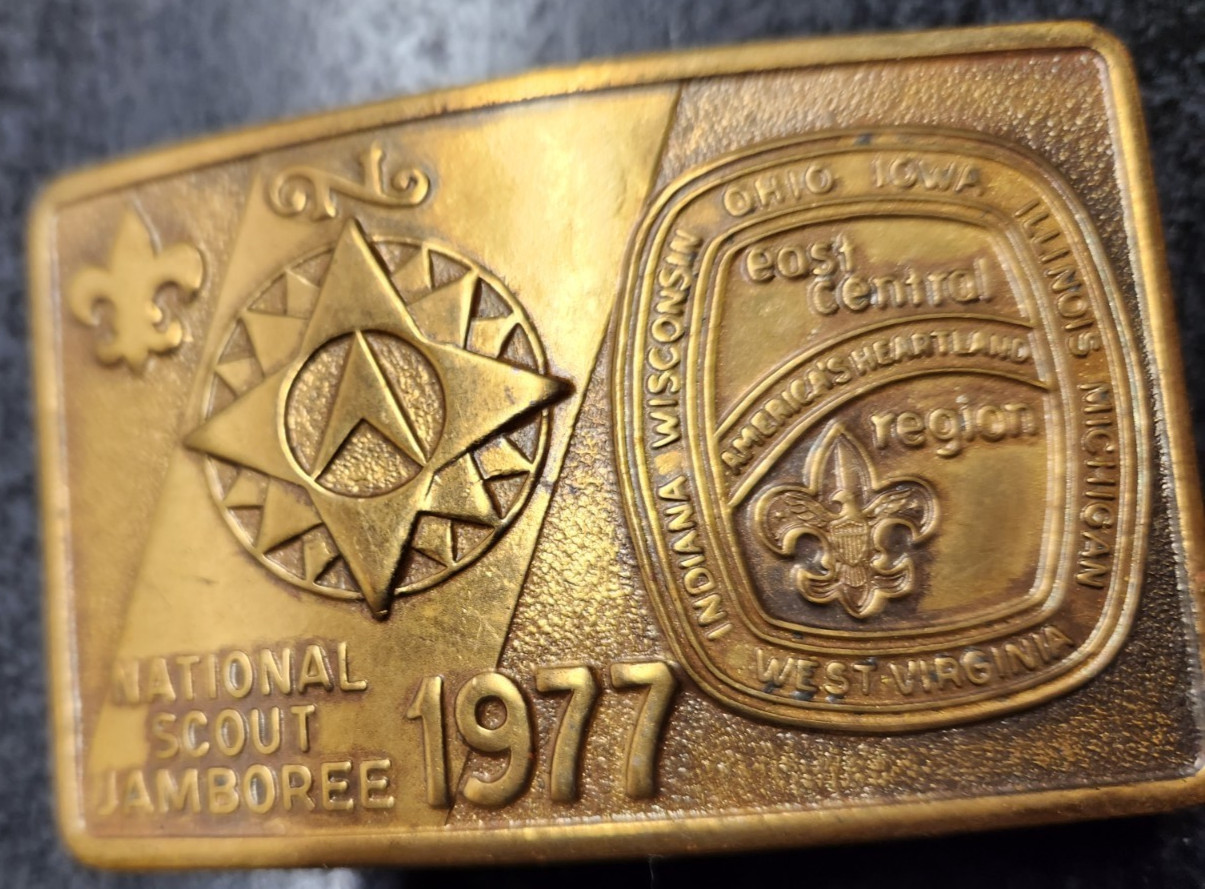 1977 Boy Scouts of America Nat Scout Jamboree East Central Region Belt Buckle