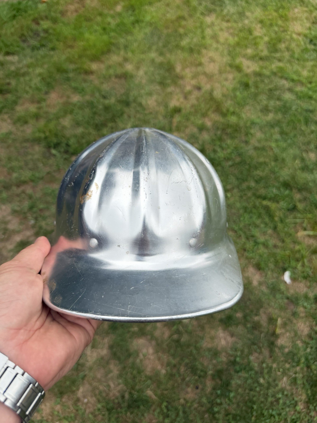 Vintage Fibre Metal SuperLite Aluminum Hard Hat Helmet Miner Mining Safety