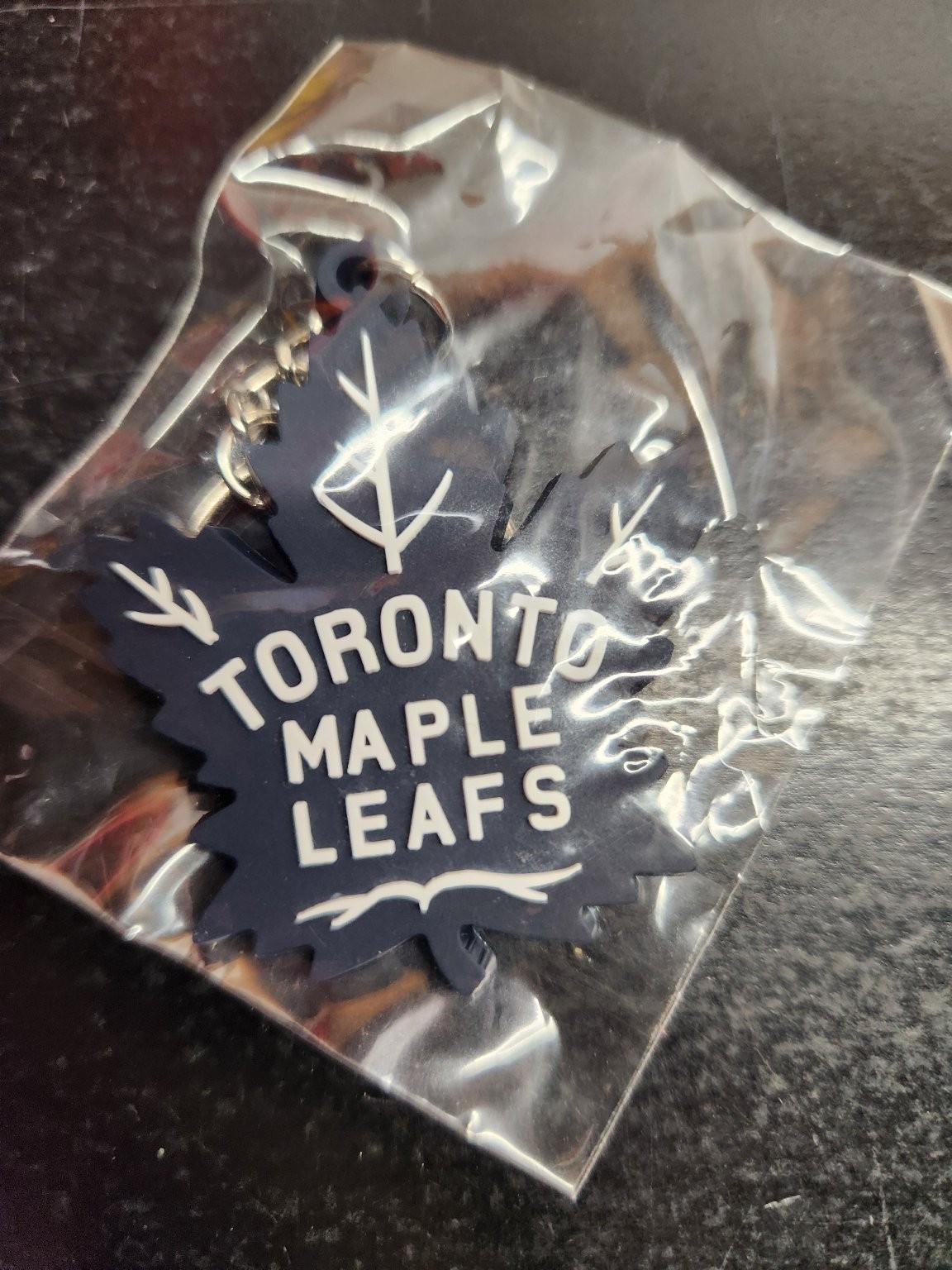 Toronto Maple Leafs Keychain NHL Hockey Fan Gear Navy Blue Rubber Key Ring New
