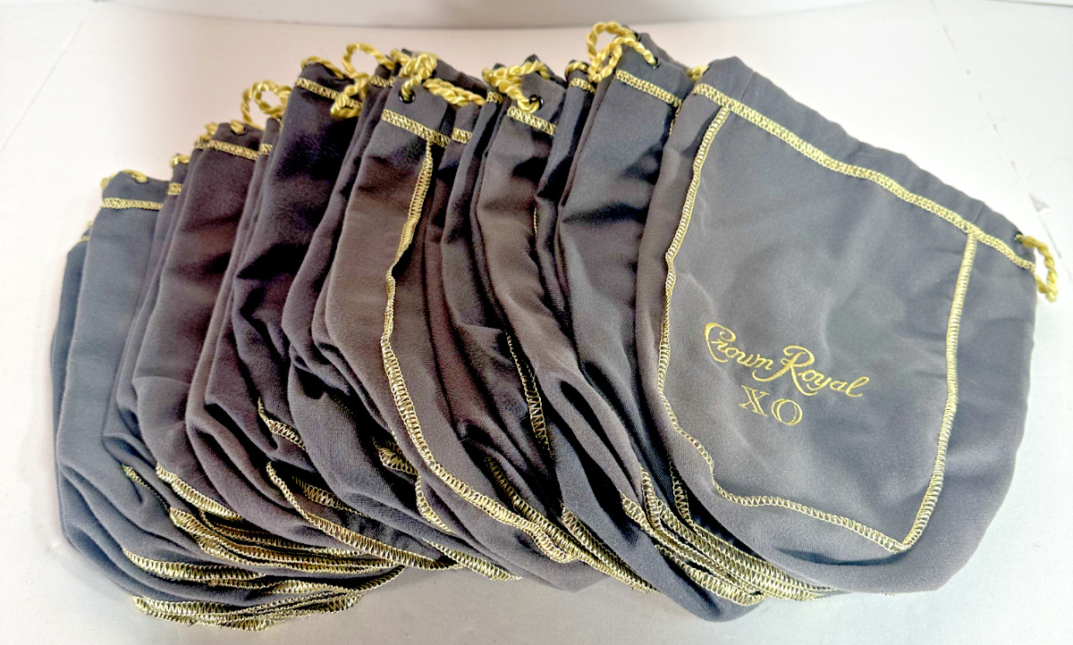 Lot of 26 Grey Crown Royal XO Bags - Regular Sized