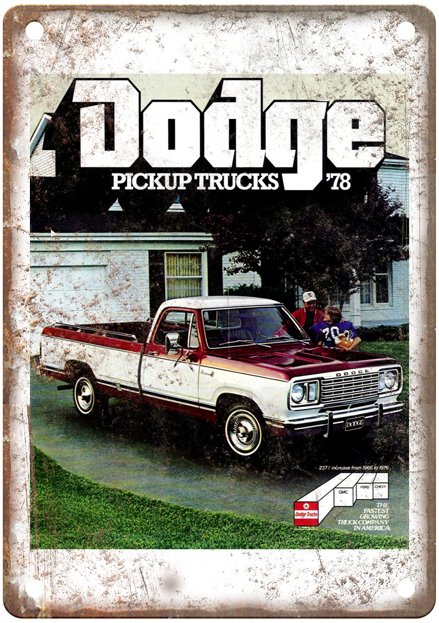 Vintage 1978 Dodge Pickups Auto Ad Retro Look Reproduction Metal Sign AM2530 Vintage 1978 Dodge Pickups Auto Ad Retro Look Reproduction Metal Sign AM2530