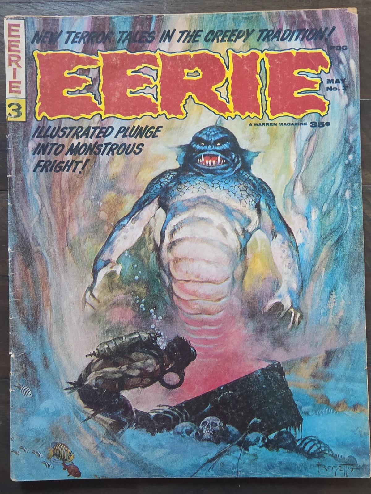 EERIE #3 Vintage Warren HORROR Monster Magazine 1966 Frazetta