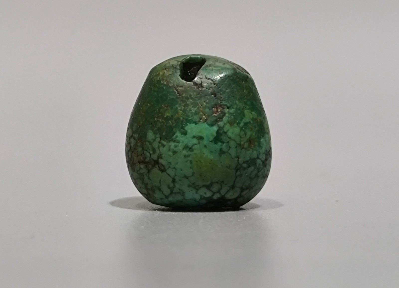Tibet 18th Century Old Antique Noble Buddhist Jewelry Gem Turquoise Bead Amulet