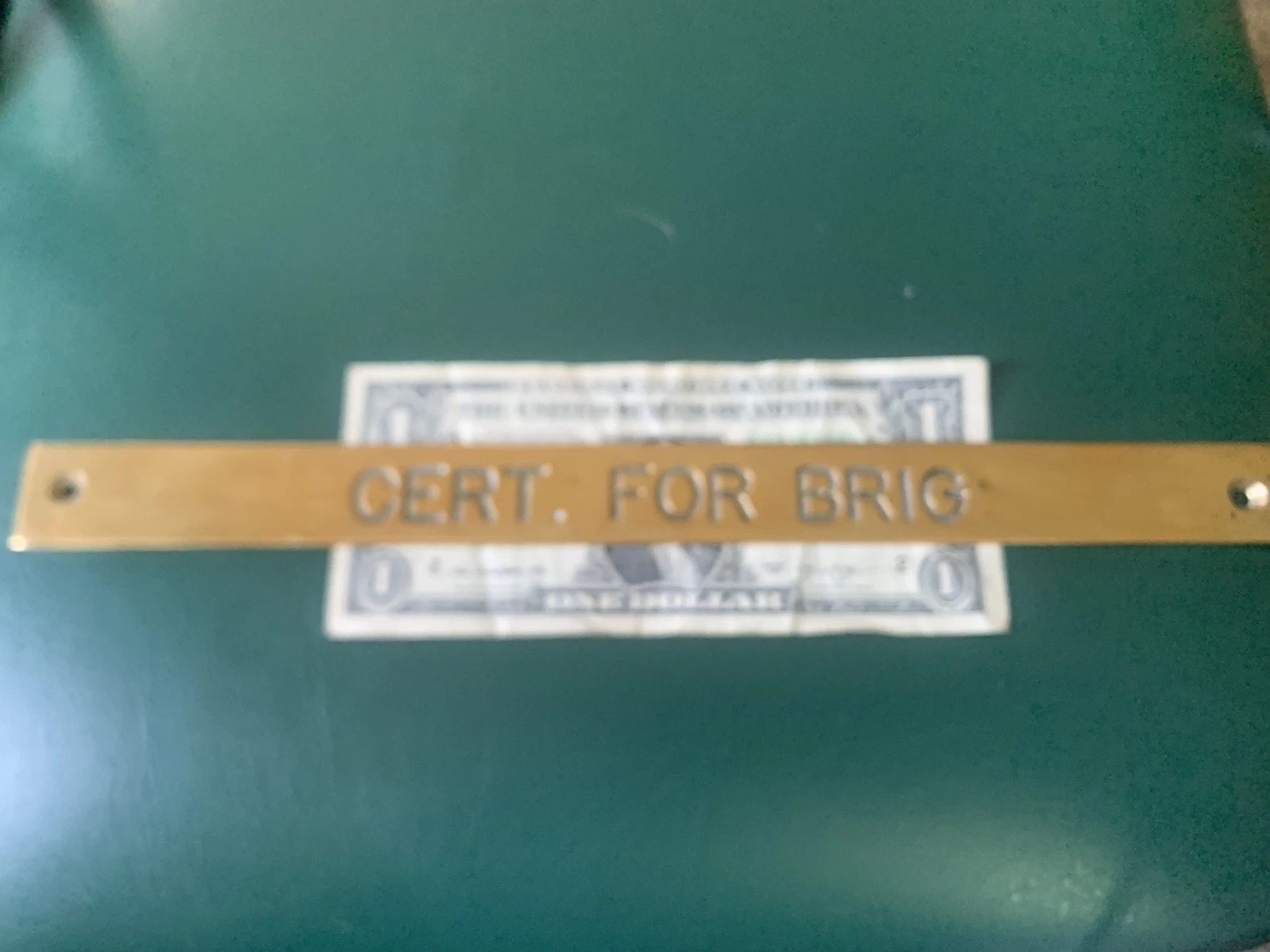 Vintage Original Naval Brass Plaque