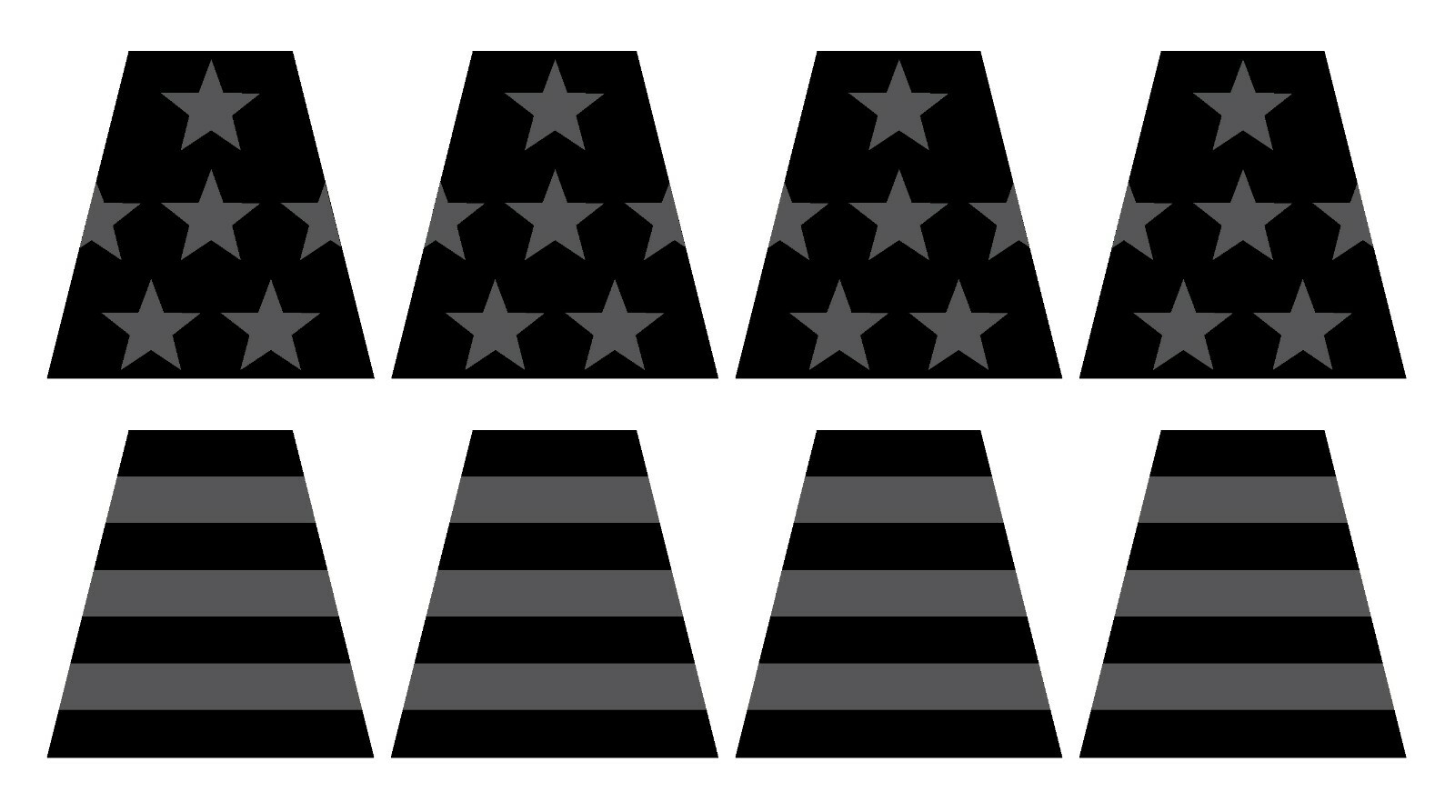 8 Reflective Subdued American Flag Fire Helmet Tetrahedrons Tets Firefighter