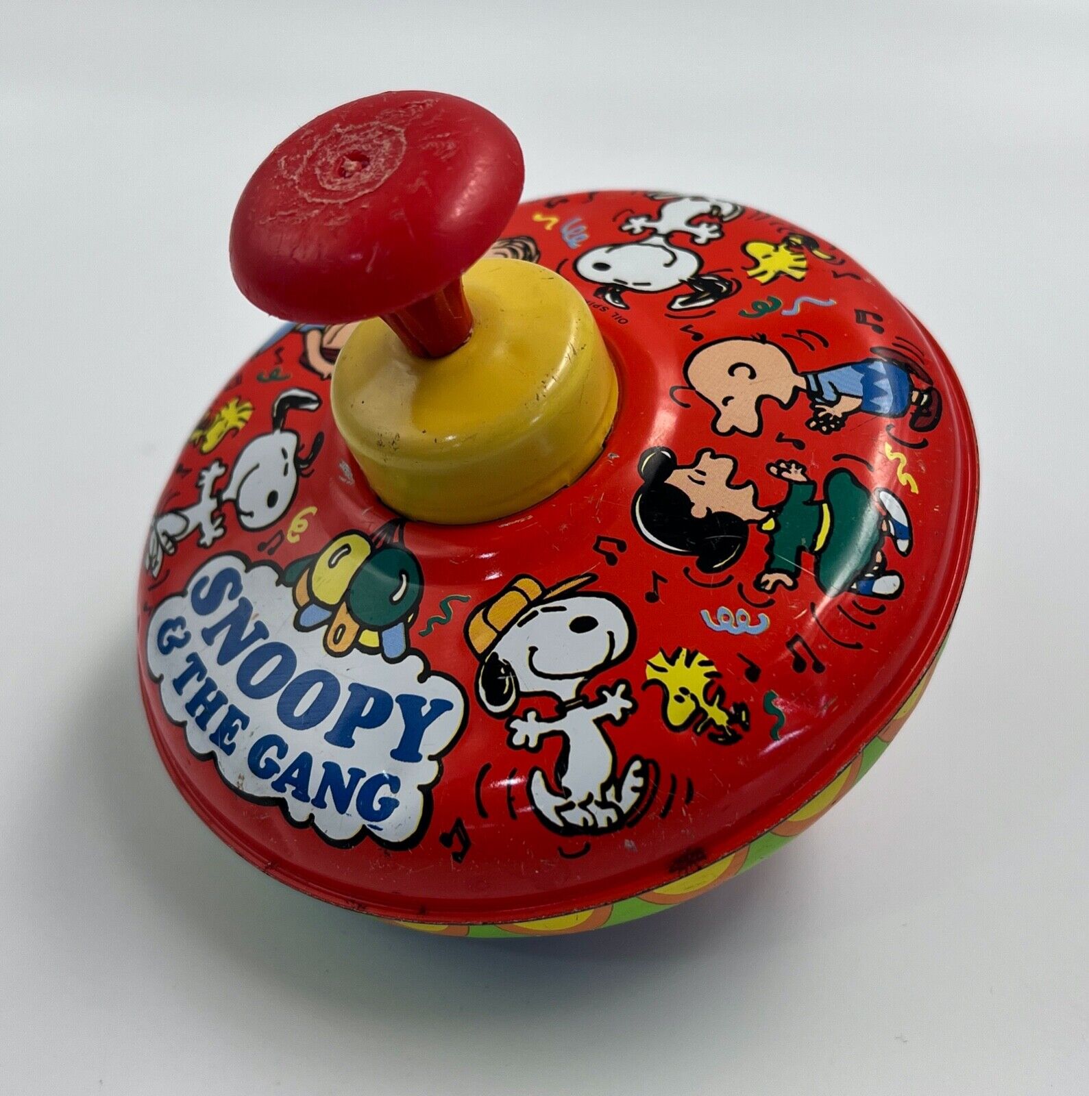 Vintage Snoopy And Peanuts Gang Spinning Metal/Plastic Top Ohio Art