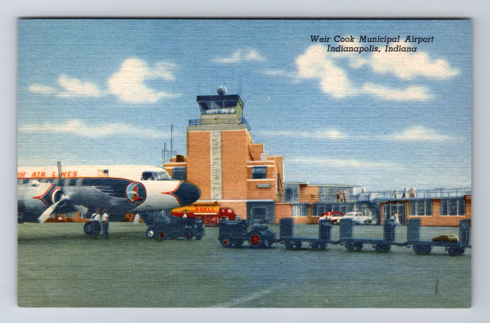 Indianapolis IN-Indiana, Weir Cook Municipal Airport, Antique, Vintage Postcard