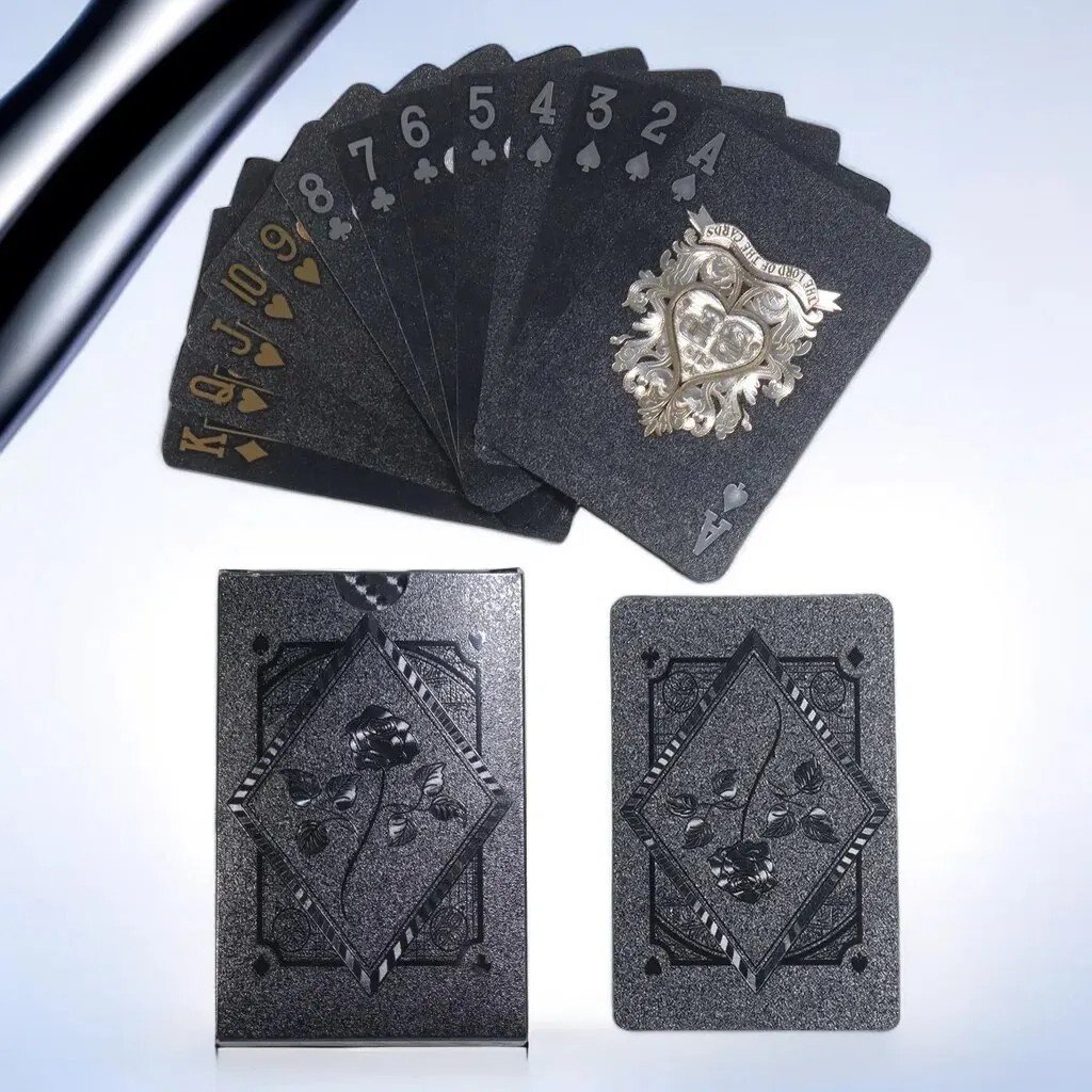 Diamond Waterproof Black Golden Cards Plastic Poker Playing HD Deck of Cards