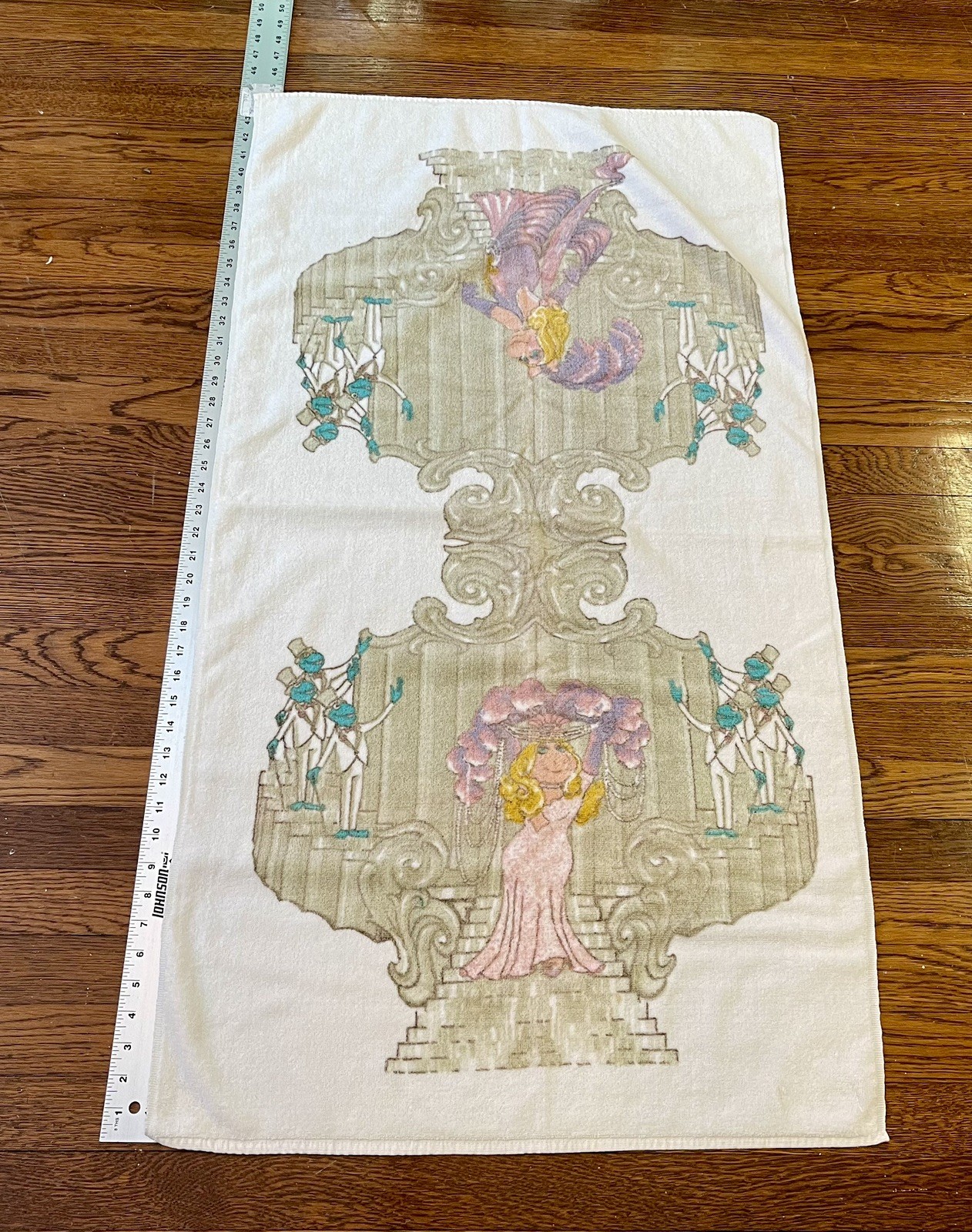 Pig Follies 1980s Miss Piggy Art Deco MCM Martex Cotton 45×25\