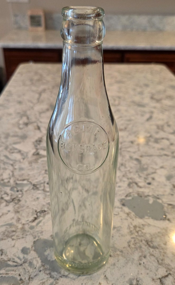 Vintage Acme Beverage Co Bottle Soda Pop Keokuk IA Iowa 8oz Embossed RARE NICE