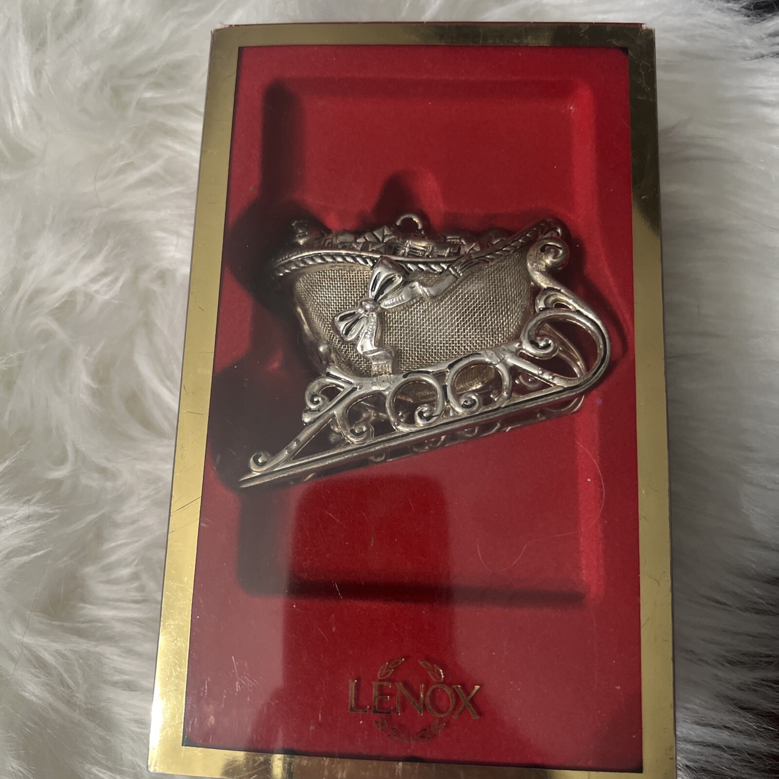 LENOX HOLIDAY TRADITION SLEIGH SLIVER PLATED CHRISTMAS ORNAMENT NEW