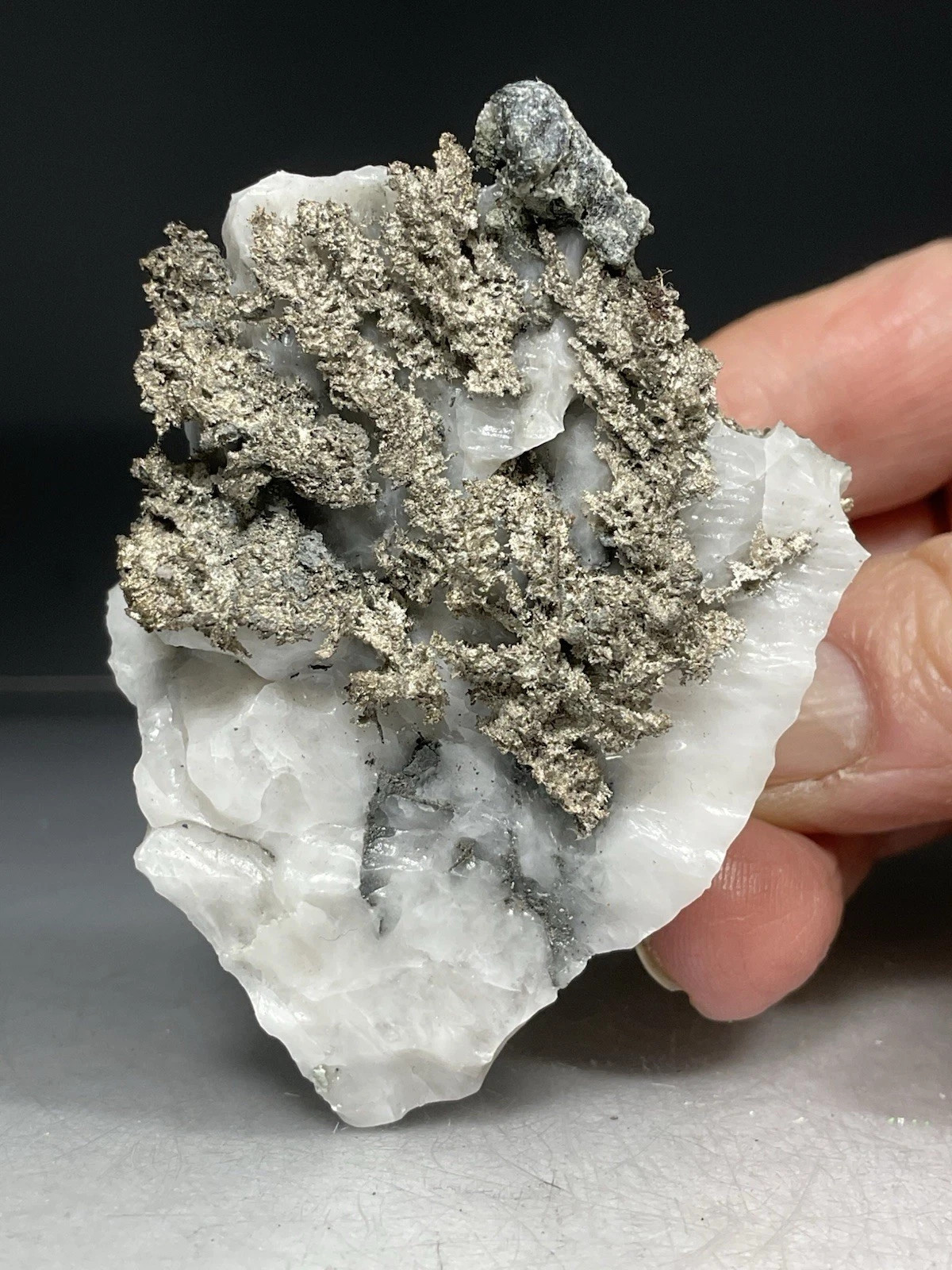 Native Silver w/ Calcite (Bouismas Mine, Morocco) - Bou-Azzer, Drâa-Tafilalet