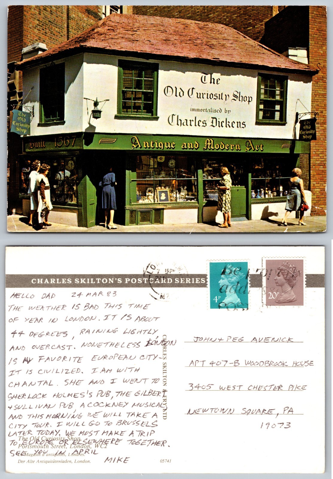 Continental Old Curiosity Shop Charles Dickens Postcard