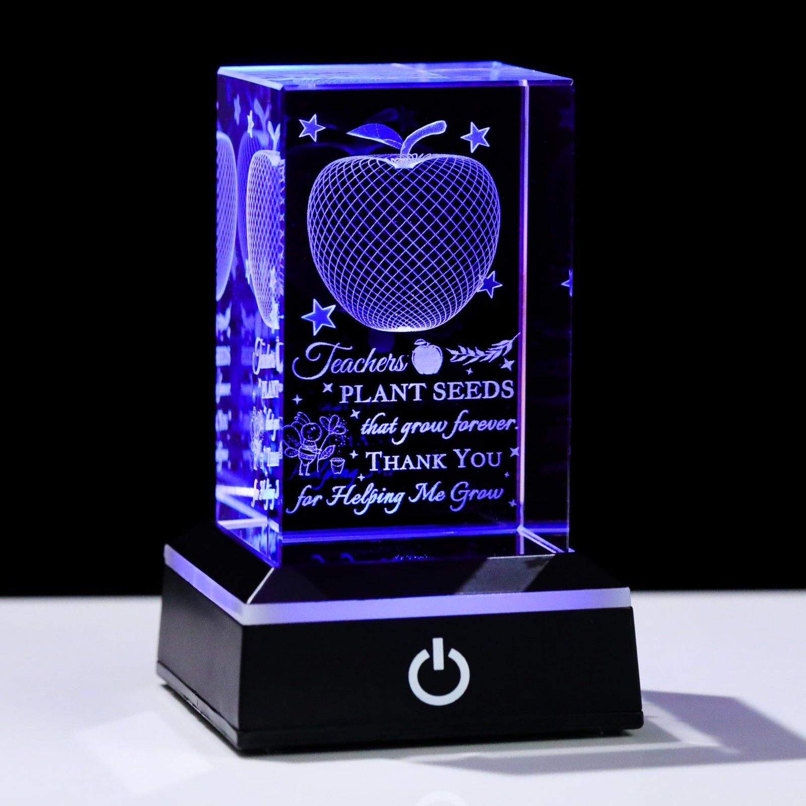 Movdyka Teacher Appreciation Gifts Women Men - 3D Crystal Engrave Teacher Plant Movdyka Teacher Appreciation Gifts Women Men - 3D Crystal Engrave Teacher Plant
