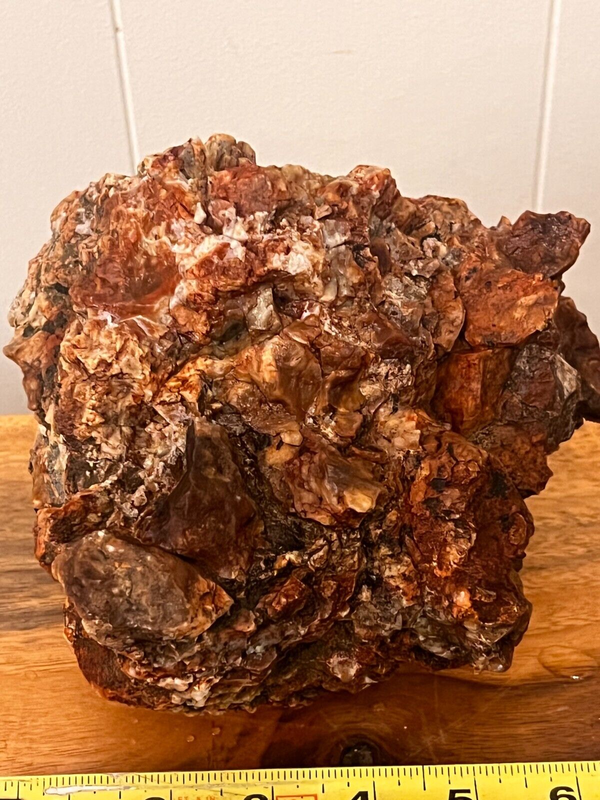petrified wood opalized agatized raw lapidary decor fire opal red white 5lb15oz