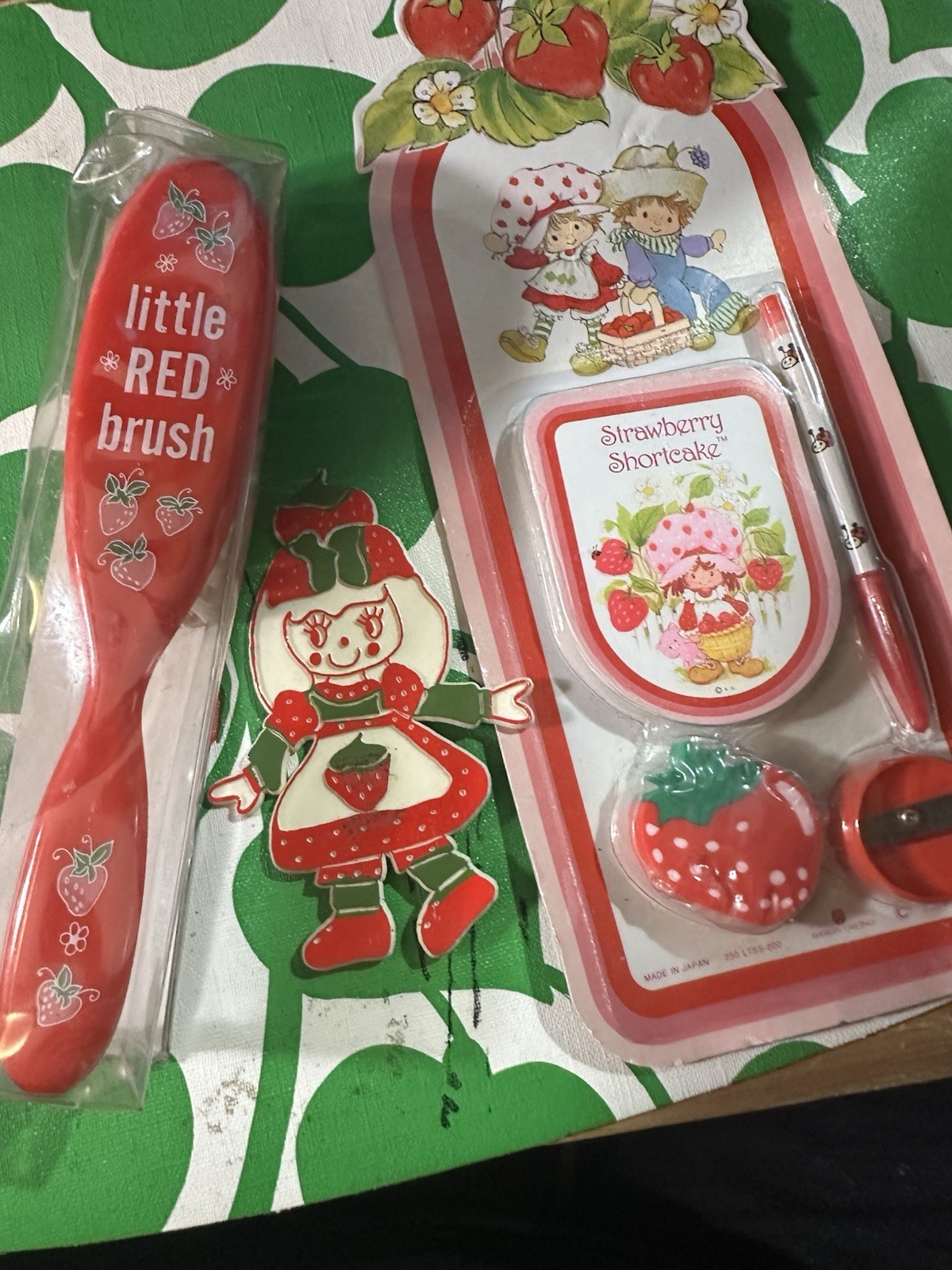 Vintage Strawberry Shortcake Stationery Lot NOS Japan Little Red Brush 1980s