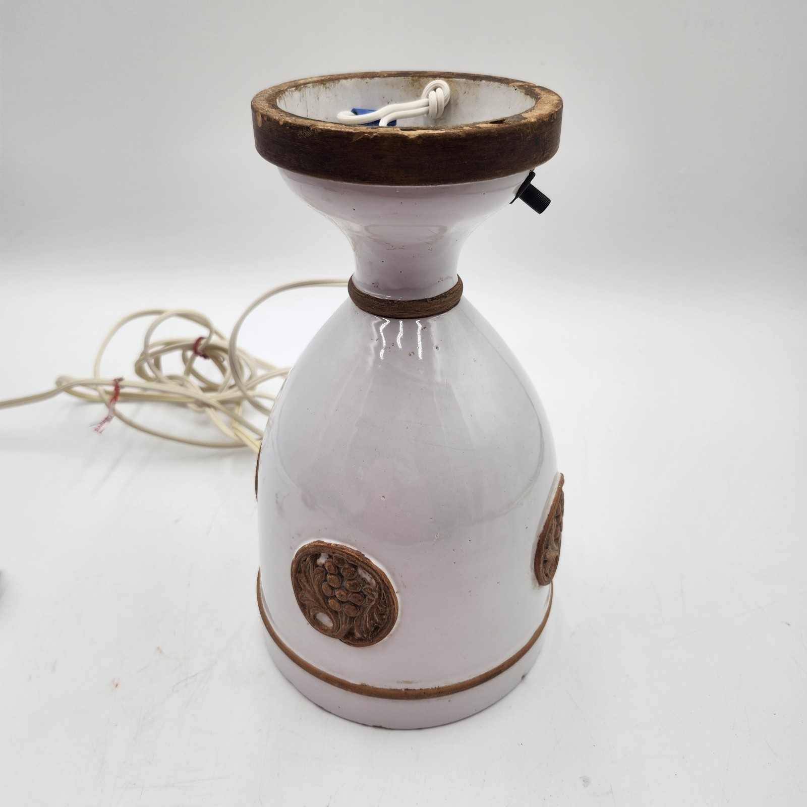 Vintage Ugo Zaccagnini Italian Pottery Accent  hanging Raymor pendant light