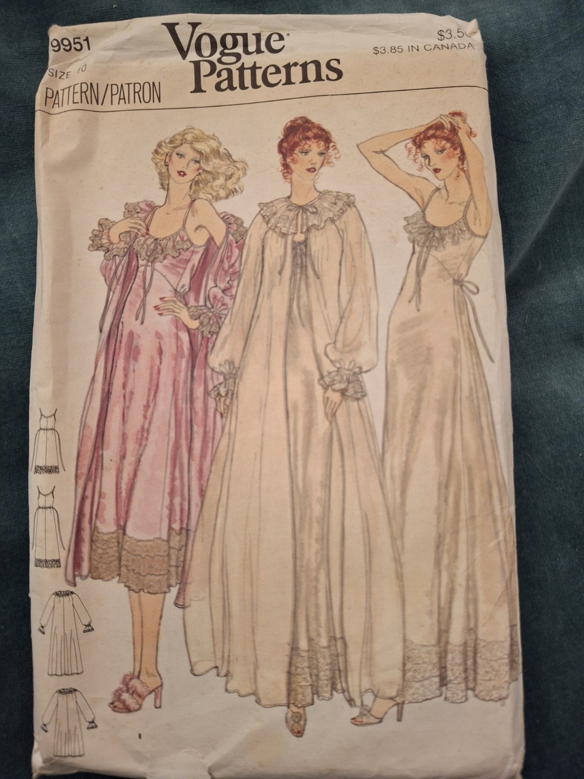 Vintage Vogue EXQUISITE Robe/Nightgown Pattern 9951 Bust 32-1/2 Vintage Vogue EXQUISITE Robe/Nightgown Pattern 9951 Bust 32-1/2