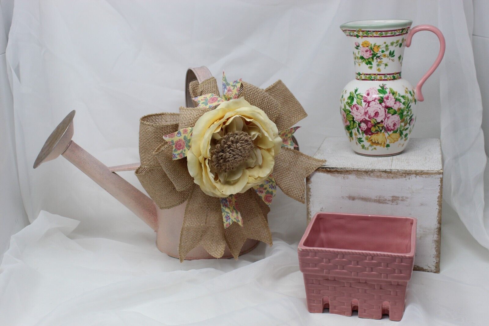 Spring decor vintage floral flowers lot of 3 good condition #Mother\'s Day