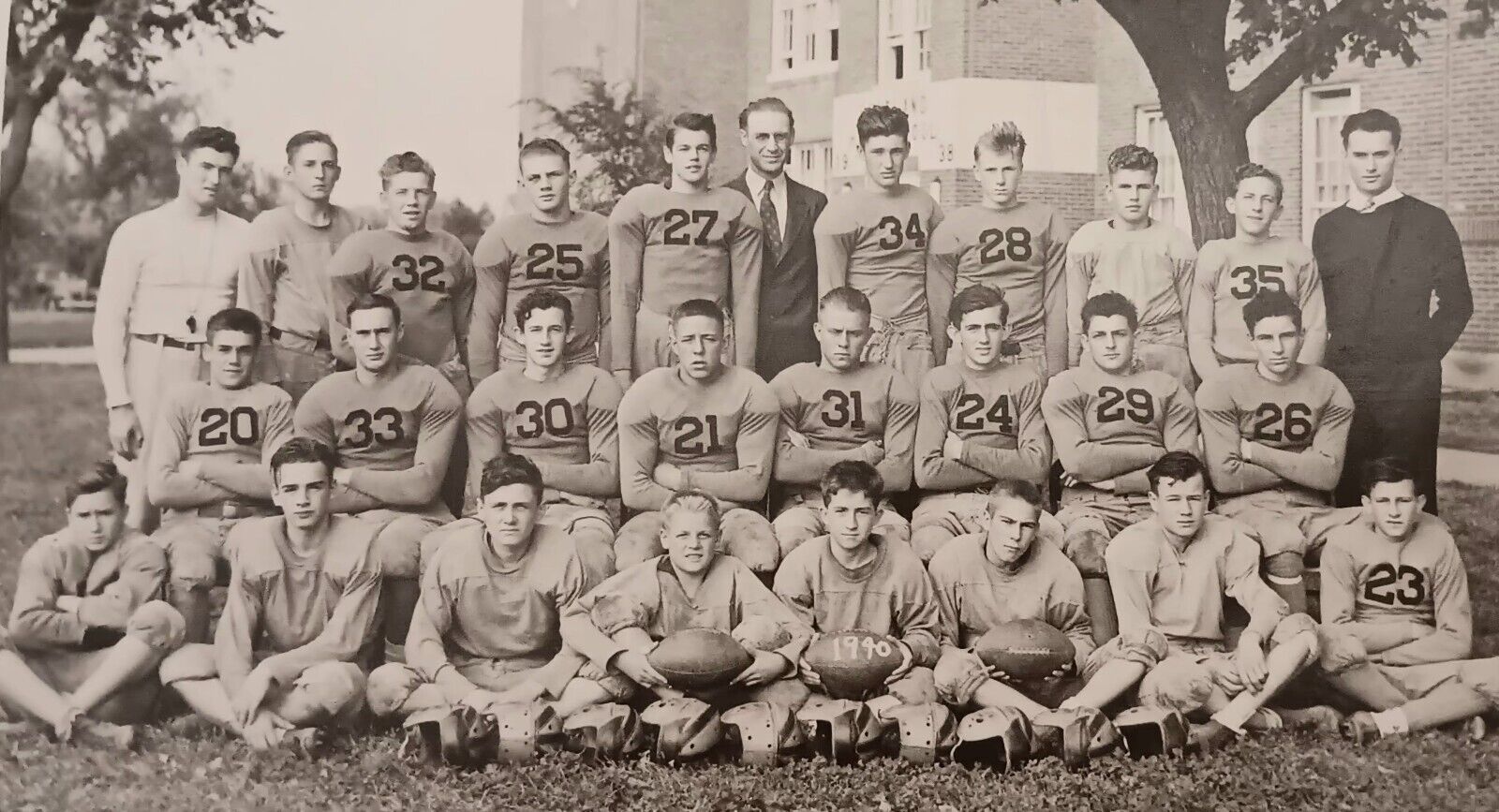 1940 Scotland SD High School Football Team 5x8 Photo & Paper Commencement Play++