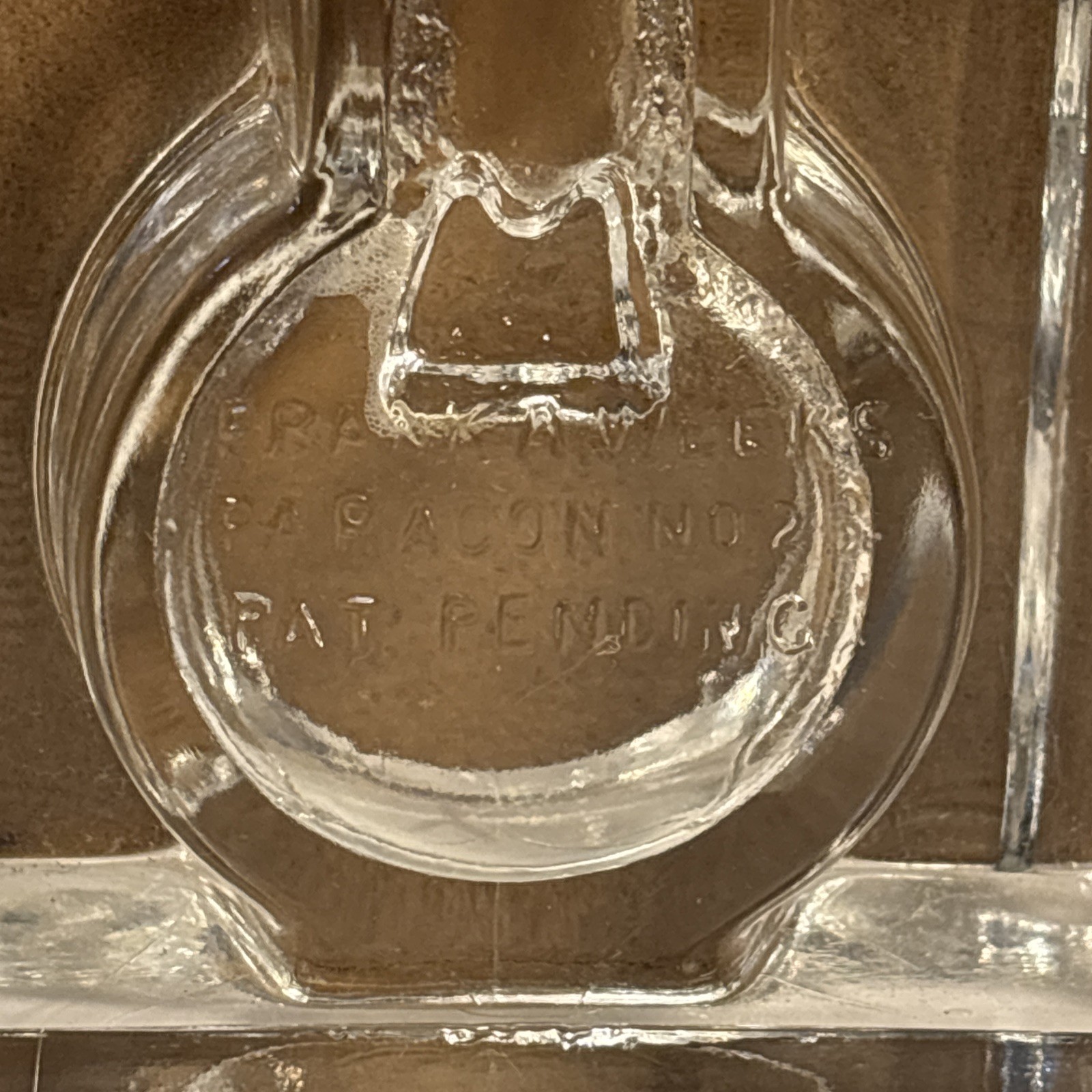 Frank A. Weeks Vintage Paragon Glass Pen Holder Inkwell Patent Pend No 25