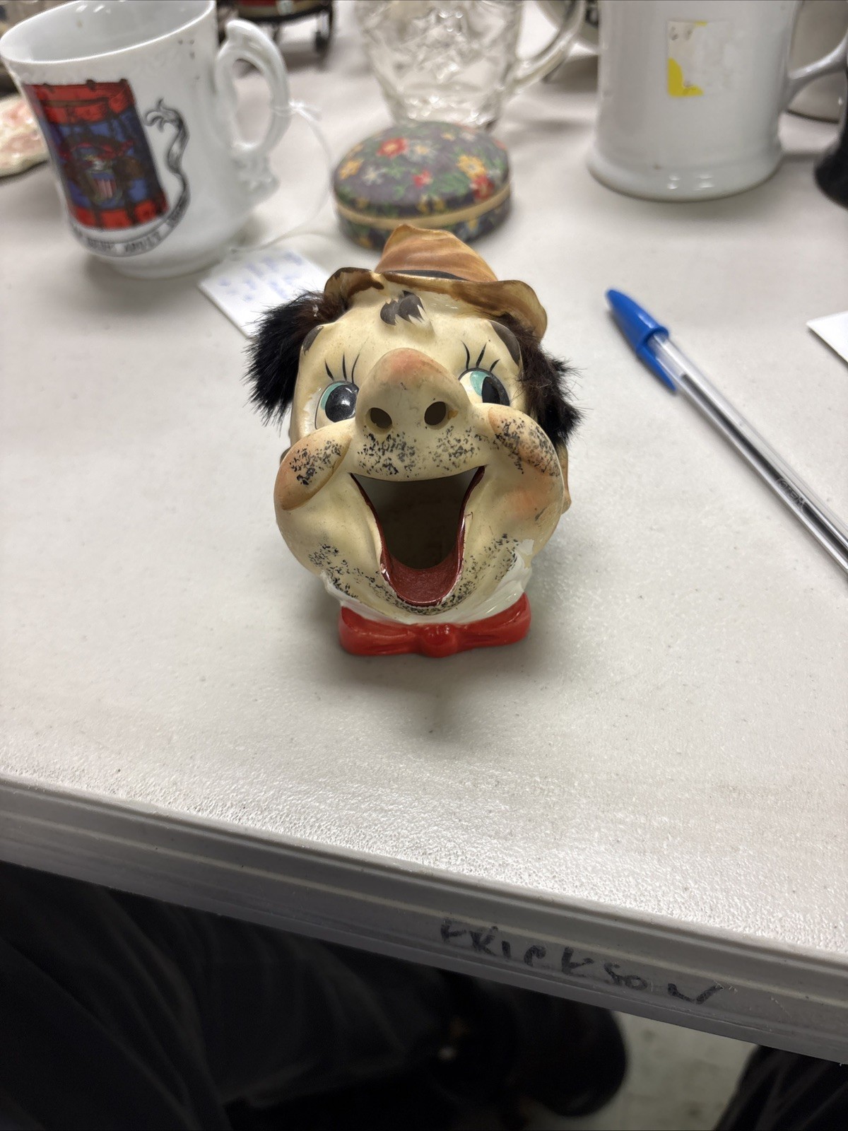 Vintage 1960's TILSO Ashtray Cermaic HOBO FIGURAL HEAD