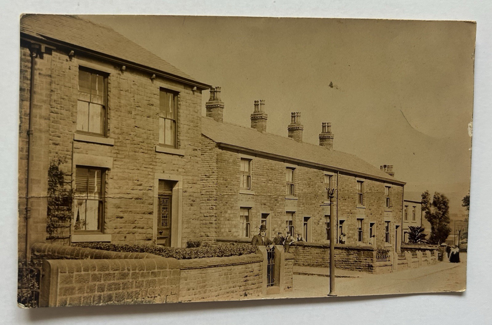 RPPC Stone Row Houses Street Scene England UK Real Photo Postcard C10