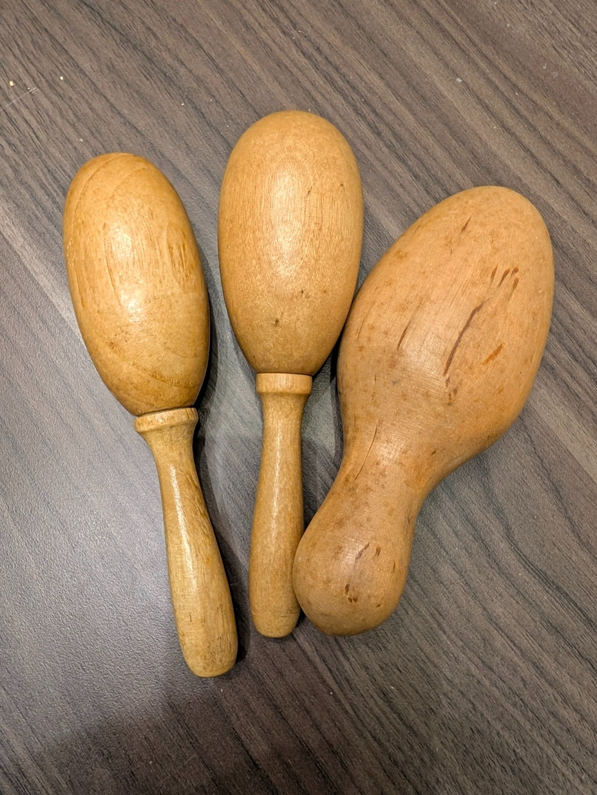 3 Vintage/Antique Wooden Darning Eggs
