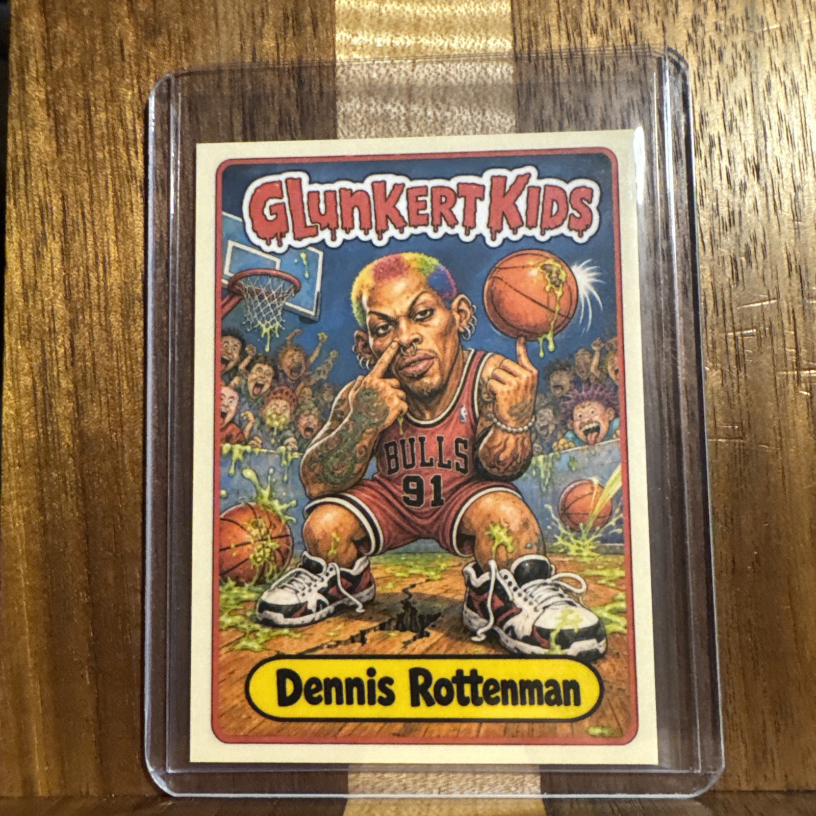 Glunkert Kids Dennis Rottenman Rodman Bulls NBA Gpk Parody Art Card Glunkert Kids Dennis Rottenman Rodman Bulls NBA Gpk Parody Art Card