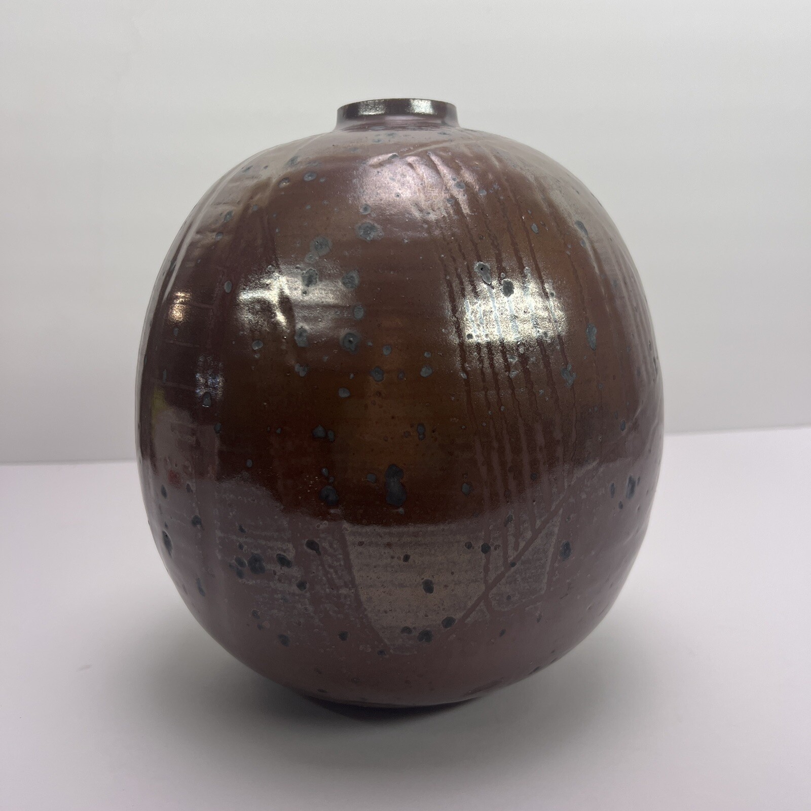 Vtg John McDowell Studio Pottery Vase 9in