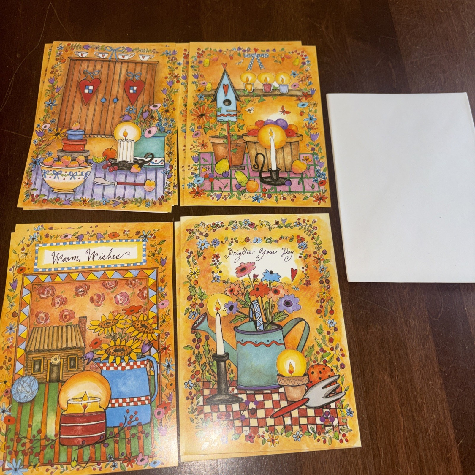 8 Nimble Productions Warm Wishes Greeting Cards w/ Envelopes Blank Inside