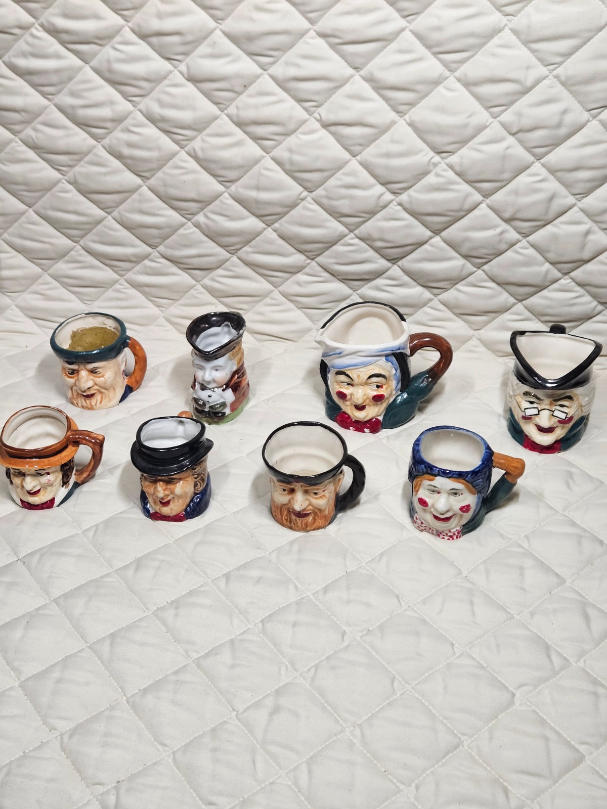 Vintage Mid-Century Japanese Miniature Toby Character Cups. 