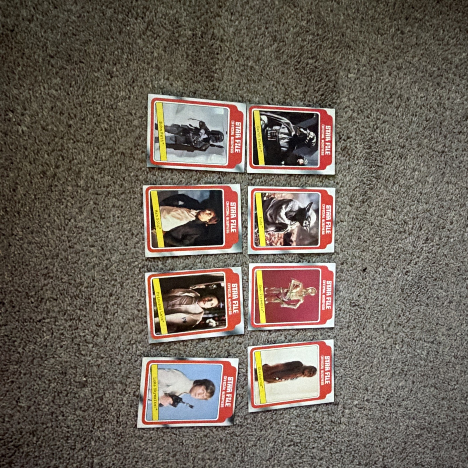 1980 Topps 8 Star Wars: the Empire Strikes Back Cards Including Boba Fett Rookie