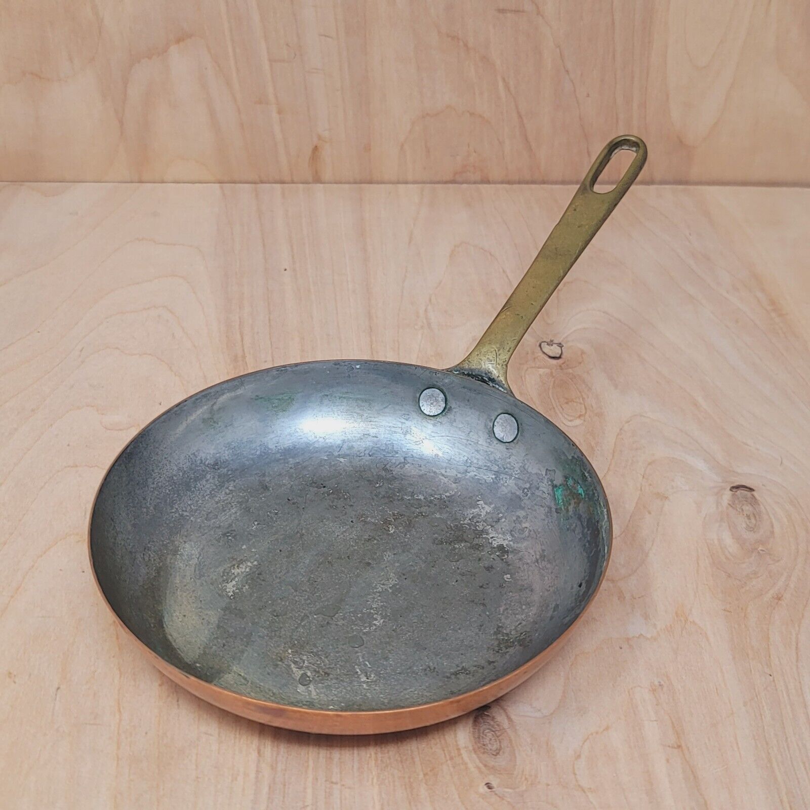 Vintage Country Kitchen Frying Pan 6 Inch With Brass Handle
