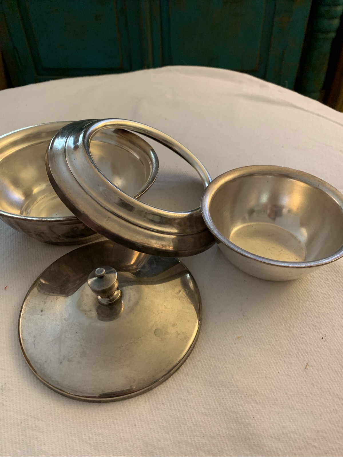 Antique 1950's SHERATON HOTEL Silver Ice Cream Sorbet Chiller Bowl Reed & Barton